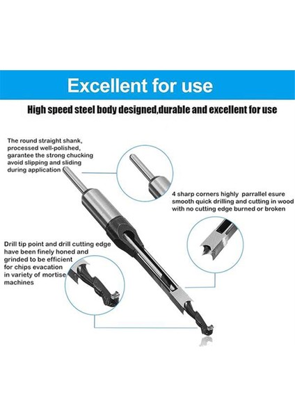 Kare Delik Matkap Döküm Profesyonel Hassas Ağaç Işleme Aracı Matkap Bit Elektrikli Matkap Için (Yurt Dışından) modelleri