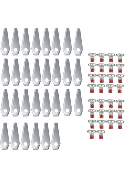 30 Adet Titanyum Kaplamalı Paslanmaz Çelik Yedek Bıçaklar Bosch Indego 800, 1000, 1200 Otomatik Çim Makinesi Bıçakları, A (Yurt Dışından)