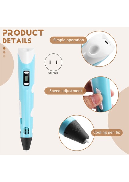 3D Baskı Kalemi Ekranlı 3D Çok Fonksiyonlu Fırça Pla Filamentli Çocuk Çizim Abd Fişi Için Uygun (Yurt Dışından) indirimleri