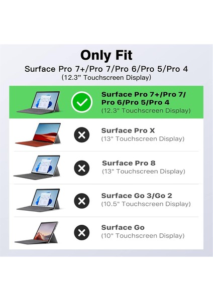 Microsoft Surface Pro 7 Için Tablet Sabit Kılıf Kabuğu Plus 6 5 Pro 4 Lte, Şok Geçirmez Folio Koruyucu Sağlam Kapak, A (Yurt Dışından)