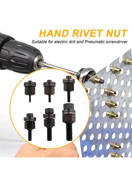 6pcs El Perçin Alet Çelik Başlık Seti Manuel Perçin Değiştirme Ucu Somun M3/M4/M5/M6/M8/M10 Mandrel Kafalı Perçin Somunu Aleti Için (Yurt Dışından) indirimleri