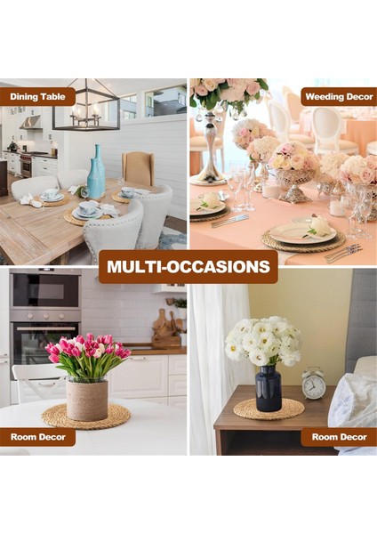 Yuvarlak Dokuma Placemats 10, 12 Inç Boho Rattan Placemats El Dokuma Placemats, Yemek Masası, Ev, Düğün (Yurt Dışından) fırsatları