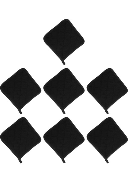 7 Adet Mutfak Fırın Eldivenleri Için Siyah Pamuklu Tencere Tutucuları, Makine Yıkanabilir ve Isıya Dayanıklı Sıcak Ped (Yurt Dışından) fırsatları