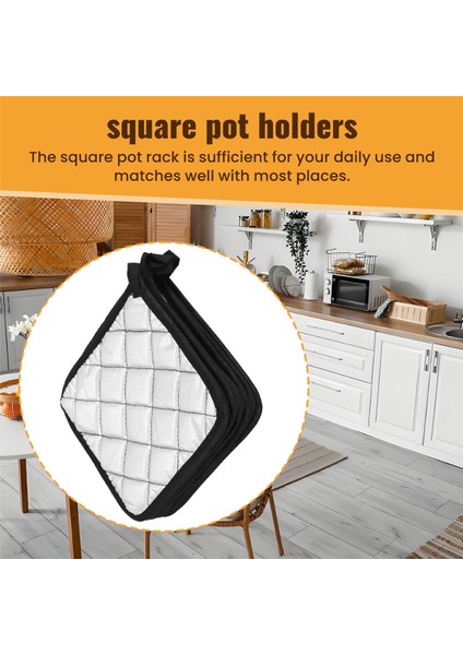 7 Adet Mutfak Fırın Eldivenleri Için Siyah Pamuklu Tencere Tutucuları, Makine Yıkanabilir ve Isıya Dayanıklı Sıcak Ped (Yurt Dışından) indirimleri