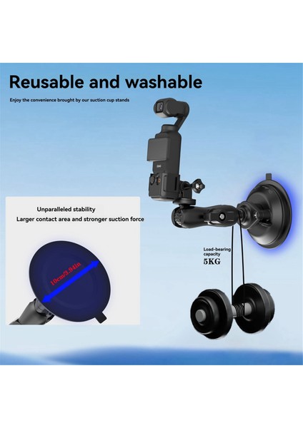 Djı Pocket 3 Gopro INSTA360 Emme Kupası Şok Geçirmez Araba Tripod Telefon Montajı Aksiyon Kamera Aksesuarları (Yurt Dışından) fiyatları