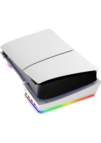 Ps5 Ince Konsol Için Ipega Yatay Depolama Standı Taşınabilir 4 USB Bağlantı Noktası Rgb Renkli Işıklar Düz Stand, Siyah (Yurt Dışından) modelleri