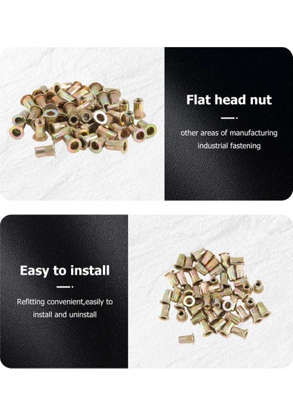 50 Pcs M10/M12/M8/M5/M6/M4/M4 Düz Kafa Perçin Somun Mobilya Dekorasyon Aleti (M4) (Yurt Dışından) modelleri