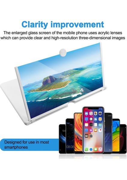 16 Inç Ekran Büyüteç Cep Telefonu Ekran Amplifikatörü Cep Telefonu Amplifikatörü Cep Telefonu Tutucu Ekran Büyütme B (Yurt Dışından) fırsatları