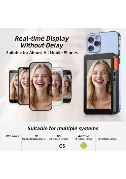 Selfie Monitor Hoparlör Manyetik Telefon Vlog Selfie Monitör Ekranı Selfie Vlog Canlı Akışı (Yurt Dışından) fırsatları