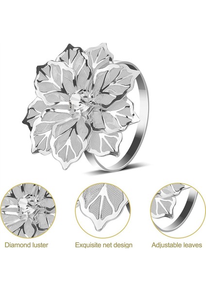 Peçete Yüzük Koleksiyonu Dekoratif Kumaş Peçeteleri Için 10 Pcs Seti Peçete Tutucu Mutfak Dekor Düğün Dekoru Gümüş (Yurt Dışından) fırsatları