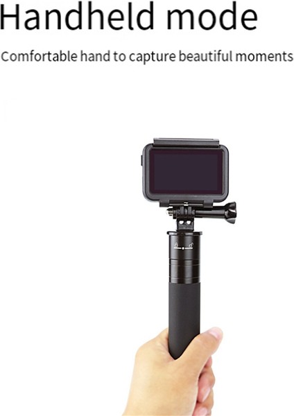 Djı Için Lenvee Action3/gopro Fotoğraf Ekipmanı Selfie Stick Bracket Teleskopik Alaşım Spor Kamera Selfie Stick (Yurt Dışından)