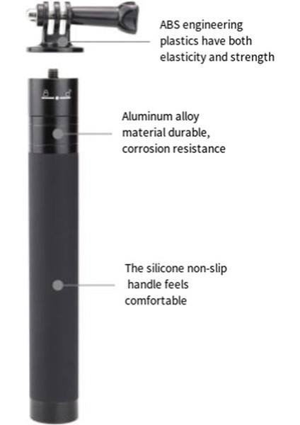 Djı Için Lenvee Action3/gopro Fotoğraf Ekipmanı Selfie Stick Bracket Teleskopik Alaşım Spor Kamera Selfie Stick (Yurt Dışından) indirimleri