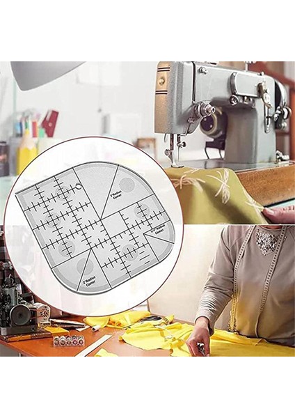 Çok Fonksiyonlu Açılı Kesme Cetveli Akrilik Anti-Slip Dikiş Cetveli Yuvarlak Kenar Şablon Cetveli Diy Dikiş Patchwork Cetvel (Yurt Dışından) fırsatları