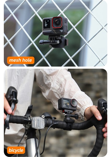 Eylem Kamera Montajı Ayarlanabilir Mini Esnek Braket Djı Action 5 Pro Gopro 13 INSTA360 Go 3s Aksesuarları Siyah (Yurt Dışından) fiyatları