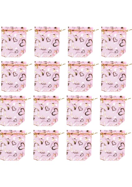 100 Adet 9X12CM Kalp Baskılı Pembe Organze Çantaları Mücevher Torbası Çantaları Organze Brawstring Torbaları Düğün Iyilikleri Şeker Hediye Çantaları (Yurt Dışından) modelleri