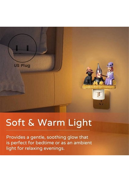 Cat And Witch Campfire Flickering Gece Işığı LED Hayalet Kamp Ateşi Cadılar Bayramı Dekoru Için Gece Işığı Us Fiş (Yurt Dışından) fiyatları