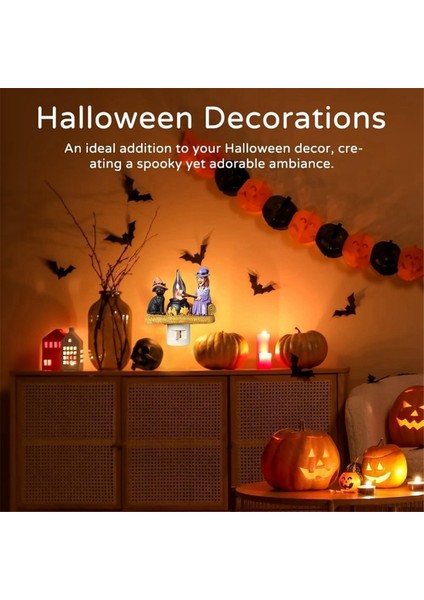 Cat And Witch Campfire Flickering Gece Işığı LED Hayalet Kamp Ateşi Cadılar Bayramı Dekoru Için Gece Işığı Us Fiş (Yurt Dışından) fırsatları