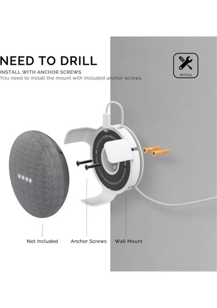 Google Home Mini Duvar Montaj Braket Tutucu Için Google Home Mini Akıllı Hoparlör Kablosu Yönetimi Depolama Askı (Yurt Dışından) fırsatları