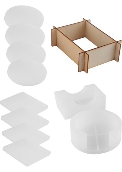 Reçine Döküm Için Silikon Coaster Kalıpları, 8 Adet Coaster ve 2 Pc Tutucu Kalıp Dahil Dahil (Yurt Dışından) fırsatları