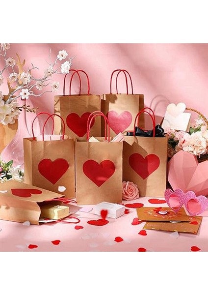C 24 Pcs Sevgililer Günü Hediye Çantaları, Şeker Çantaları Goodie Torbalar Heart Heart Love Love Kağıt Torbalar Düğün ve Sevgililer (Yurt Dışından)