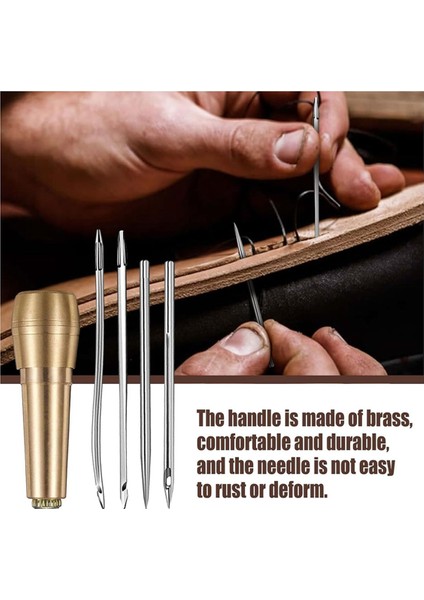 Dikiş Ahl Iğneleri, 52PCS Deri Dikiş Kiti 36PCS Düz Iğne + 12PCS Kavisli Tığ Işi Iğne + 4pcs Bakır Sap (Yurt Dışından) fiyatları