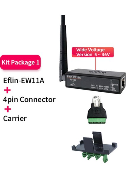 Elfin Seri Port RS485-WIFI Cihaz Sunucu Modülü Dönüştürücü ELFIN-E-EW11A Modbus Protokolü Veri Aktarımı Wıfı Aracılığıyla (Yurt Dışından) modelleri