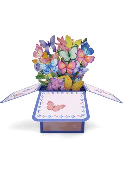 3pcs Renkli Kelebek 3D Pop-Up Kutu Tebrik Kartı Anneler Günü Öğretmenler Günü Sevgililer Günü Doğum Günü Dilekleri Evrensel (Yurt Dışından)