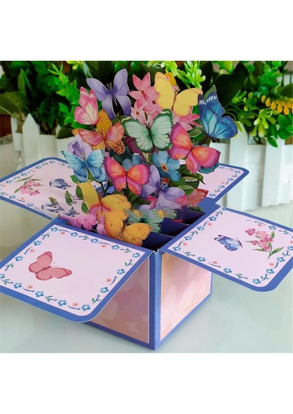 3pcs Renkli Kelebek 3D Pop-Up Kutu Tebrik Kartı Anneler Günü Öğretmenler Günü Sevgililer Günü Doğum Günü Dilekleri Evrensel (Yurt Dışından) fiyatları