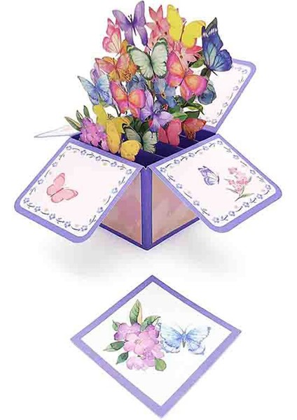 3pcs Renkli Kelebek 3D Pop-Up Kutu Tebrik Kartı Anneler Günü Öğretmenler Günü Sevgililer Günü Doğum Günü Dilekleri Evrensel (Yurt Dışından) modelleri