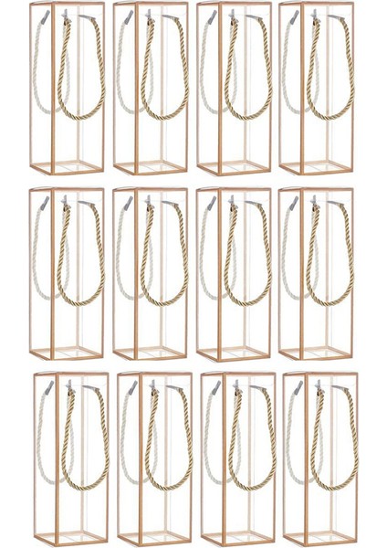 12 Paket Şeffaf Plastik Hediye Kutusu, Açık Plastik Iyilik Kutusu, Altın Sınırlı Dikdörtgen Şeker Kutusu (Yurt Dışından)