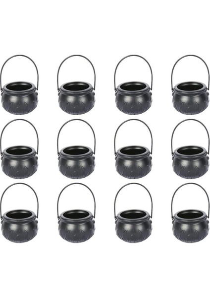 12PCS Cadılar Bayramı Cadı Pot Plastik Mini Cadı Kazançası Siyah Şeker Tutucu Cadılar Bayramı Dekorasyon Partisi Dekorasyon (Yurt Dışından)