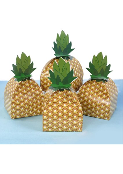 50PCS Ananas Şeker Kurabiye Kutusu Hawai Partisi Hediye Paketleme Kutusu Çantası Luau Yaz Doğum Düğün Dekorasyonu (Yurt Dışından) modelleri