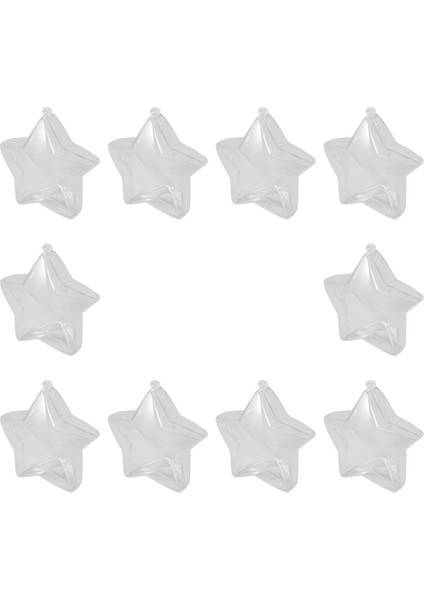 10 Set 80MM Dıy Doldurabilen Toplar Temiz Plastik Süsler Toplar Noel Ağacı Süsü Bible Parti Malzemeleri (Yıldız Şekli) (Yurt Dışından) modelleri