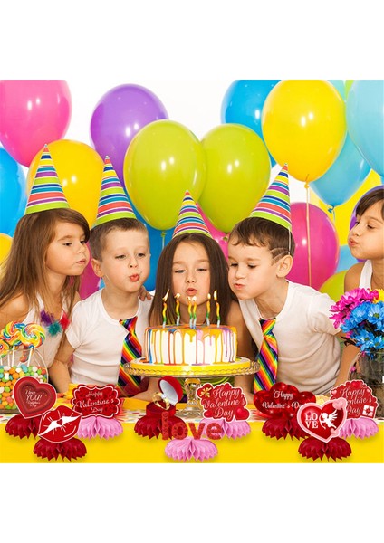 9pcs Sevgililer Günü Partisi Süslemeleri Seti -Valentin Günü Honeycomb Centerpieces, Masa Toppers Sevgililer Günü (Yurt Dışından) fırsatları