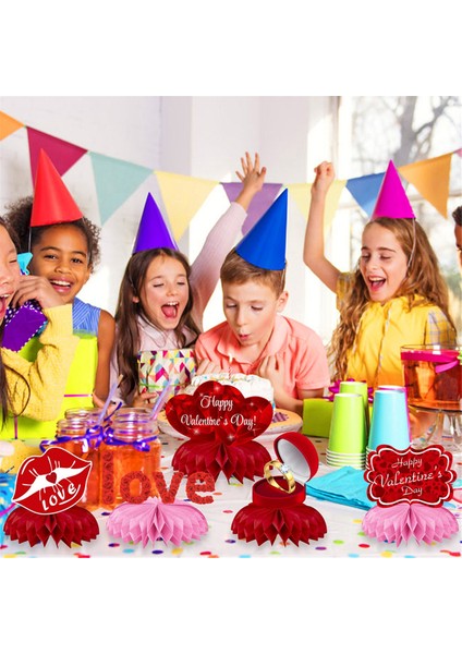 9pcs Sevgililer Günü Partisi Süslemeleri Seti -Valentin Günü Honeycomb Centerpieces, Masa Toppers Sevgililer Günü (Yurt Dışından) indirimleri