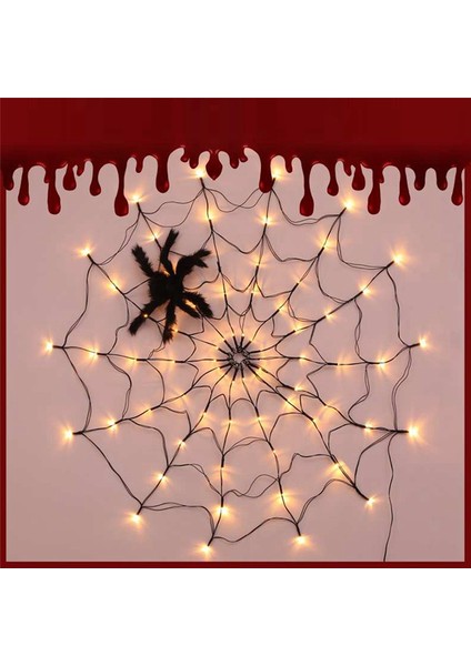 Cadılar Bayramı Dekorasyonları LED Işıklar Örümcek Web Dekorasyon Duvar Mesh Işıkları Uzaktan Kumanda Cadılar Bayramı Atmosfer Işıkları F (Yurt Dışından) modelleri