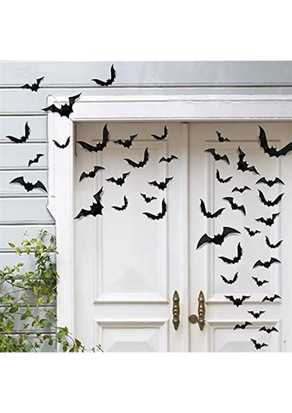 Cadılar Bayramı Pvc 3D Yarasa Duvar Dekorasyonu Cadılar Bayramı Partisi Malzemeleri Korkunç Yarasa Duvar Çıkartmaları Seti (Yurt Dışından) modelleri