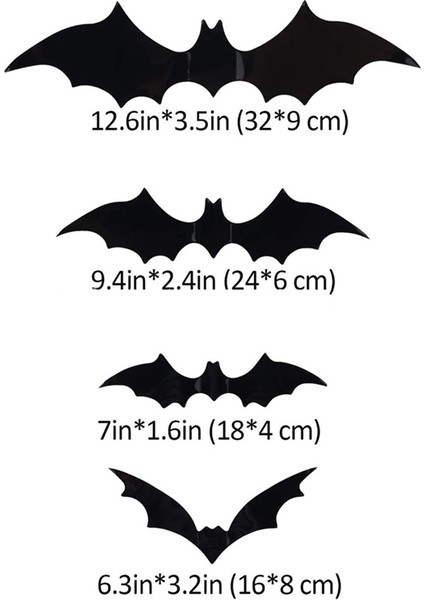 Cadılar Bayramı Pvc 3D Yarasa Duvar Dekorasyonu Cadılar Bayramı Partisi Malzemeleri Korkunç Yarasa Duvar Çıkartmaları Seti (Yurt Dışından) indirimleri