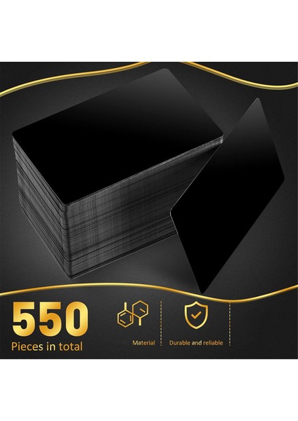 550 Pcs Metal Kartvizler Gravür Alüminyum Plakalar Çok Amaçlı Metal Sayfaların Üretilmesi Için 0.01 Inç Kalınlığında, Siyah (Yurt Dışından) fırsatları