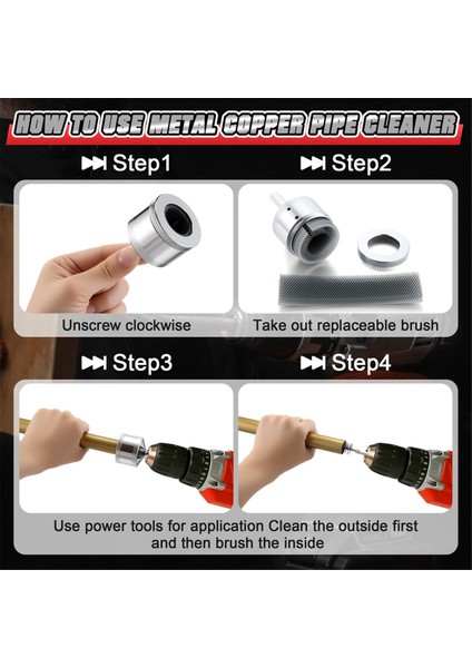 Profesyonel Bakır Boru Temizleyici Seti, 1/2 3/4 1 Inç Bakır Boru Temizleyici (Yurt Dışından) indirimleri