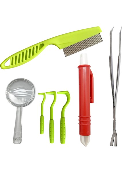 Köpekler ve Kediler Için Saklama Kutulu 7 Parçalı Kene Çıkarma Aleti Seti (Yurt Dışından)
