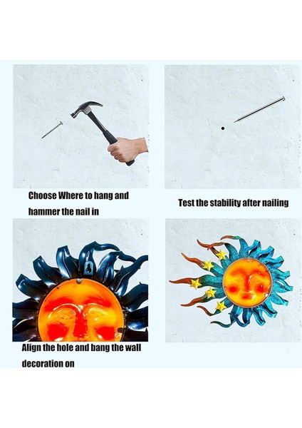 Metal Güneş Duvar Dekoru - Açık Metal Duvar Sanatı Patio Güneş Duvar Sanatı Asılı Dekorasyon Kapalı ve Açık (Yurt Dışından) fırsatları