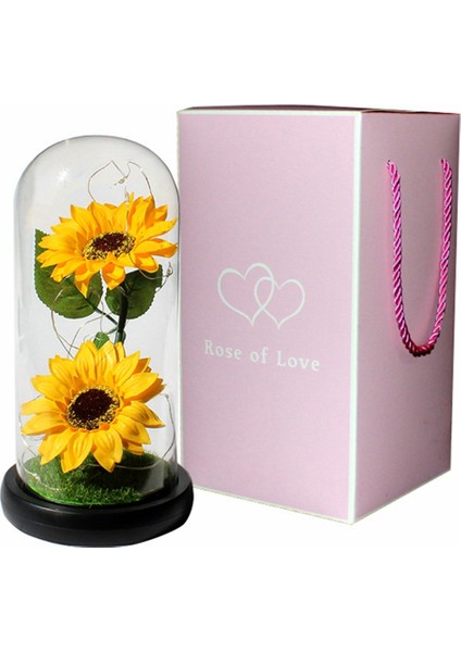 Kadınlar Için Ayçiçeği Hediyeleri, LED Şeritli Cam Kubbede Yapay Ayçiçeği, Doğum Günü, Anneler Günü, Sevgililer Günü Hediyesi (Yurt Dışından) fiyatları