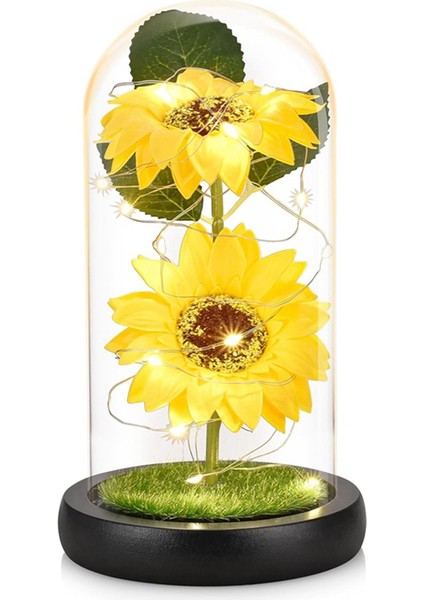Kadınlar Için Ayçiçeği Hediyeleri, LED Şeritli Cam Kubbede Yapay Ayçiçeği, Doğum Günü, Anneler Günü, Sevgililer Günü Hediyesi (Yurt Dışından) modelleri