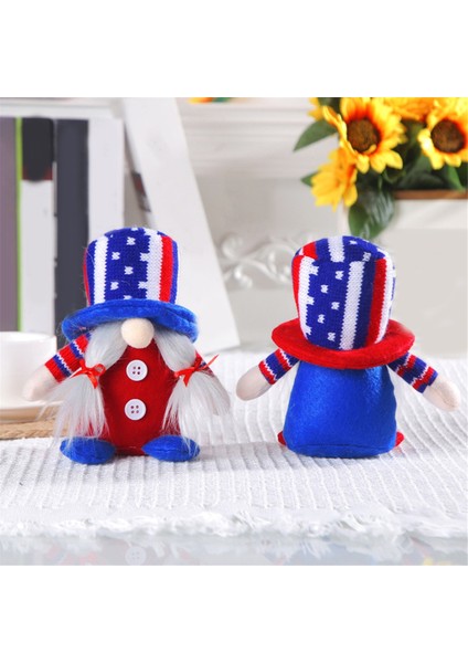 Dört Temmuz Gnomes Dekor - Kırmızı Beyaz ve Mavi Vatansever Dekor Hediyesi - Masalar Için Bağımsızlık Günü Centerpieces Dekor (Yurt Dışından) modelleri