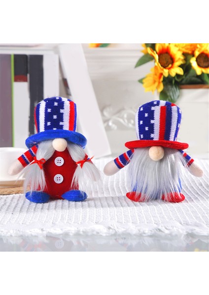 Dört Temmuz Gnomes Dekor - Kırmızı Beyaz ve Mavi Vatansever Dekor Hediyesi - Masalar Için Bağımsızlık Günü Centerpieces Dekor (Yurt Dışından) indirimleri