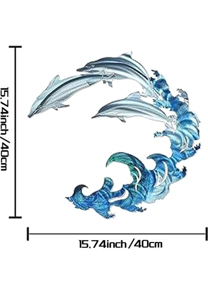 Metal Dolphin Sprey Duvar Dekoru, Yunus Duvar Sanatı Dekorasyonu, Metal Sprey Duvar Sanatı, Ev B Için Akvaryum Okyanus Duvar Dekoru (Yurt Dışından) modelleri