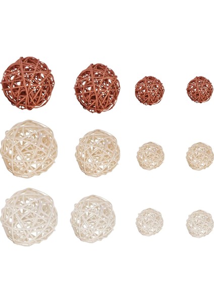 12PCS Rattan Topları Dekoratif Top Küre Vazo Dolgu Maddeleri Masa Dekoru, Tavan Küre Asma Topu Dekorasyonlar Için (Yurt Dışından)
