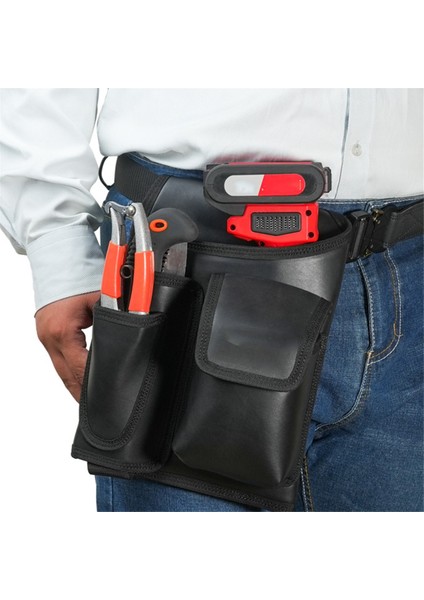 Çok Işlevli Elektrikçi Alet Çantası Taşınabilir Deri Alet Bel Çantası (Yurt Dışından)