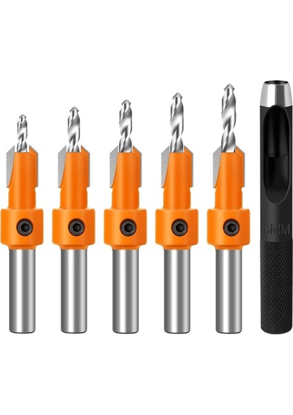 Ahşap Için 5 Parça Havşa Matkap Ucu Seti 8mm Saplı Hss Ahşap Vida (Yurt Dışından)